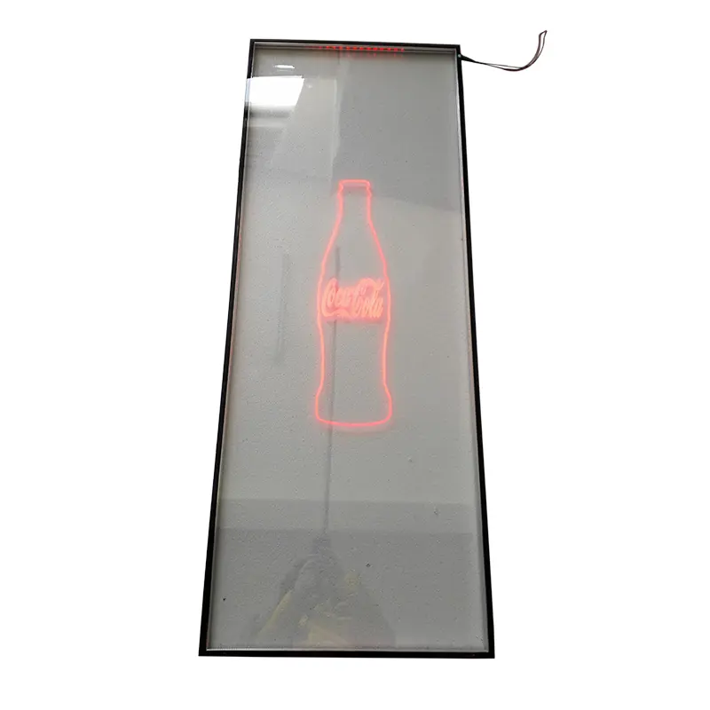 Yuebang Glass LED Coca Cola Logo Display - Insulated, Energy-Efficient Cooler Glass Door